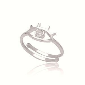 Title:
✨ Adjustable Evil Eye Sterling Silver Ring | 925
